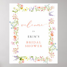 Rustikale Wildblume Rahmen Brautparty Willkommen