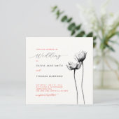 Rustikale Wildblume Red Orange Poppy Elegante Hoch Einladung (Stehend Vorderseite)