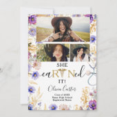 Rustikale Wildblume RN Nurse 4 Fotos Abschluss Ankündigung (Vorderseite)