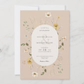 Rustikale Wildblume Rosa Einladung (Vorderseite)