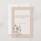 Rustikale Wildblume Rosa Hochzeit Dankeskarte (Rückseite)