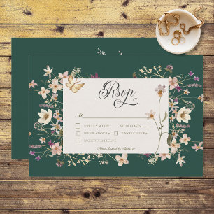 Rustikale Wildblume RSVP Karte