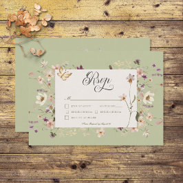 Rustikale Wildblume RSVP Karte