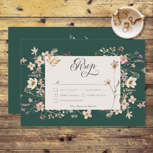 Rustikale Wildblume RSVP Karte