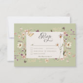 Rustikale Wildblume RSVP Karte (Vorderseite)