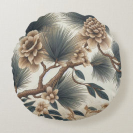 Rustikale Wildblume Rundkissen - Naturgarten Rundes Kissen