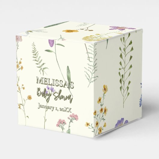 Rustikale Wildblume Salbei-Babydusche Geschenkschachtel (Vorderseite)