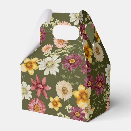 Rustikale Wildblume Salbei-Babydusche Geschenkschachtel (Rückseite)