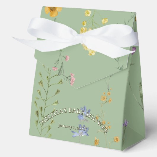 Rustikale Wildblume Salbei-Babydusche Geschenkschachtel (Vorderseite)