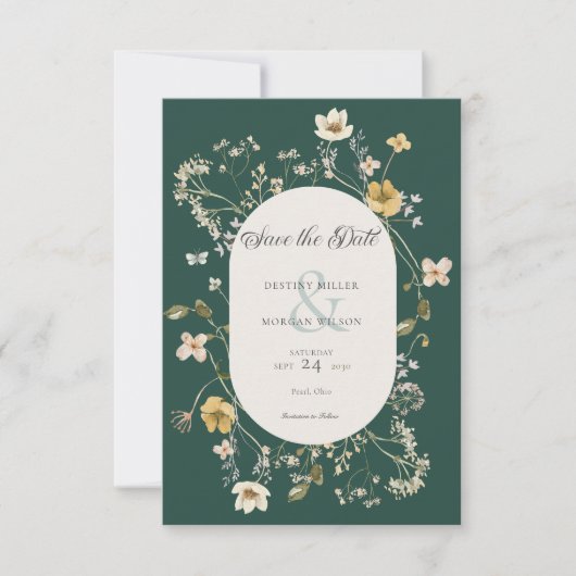 Rustikale Wildblume Save The Date (Vorderseite)