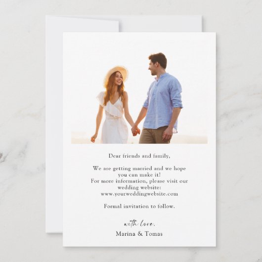 Rustikale Wildblume Save The Date (Rückseite)