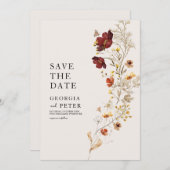 Rustikale Wildblume Save the Date Einladung (Vorne/Hinten)
