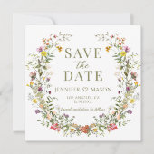 Rustikale Wildblume Save the Date Foto (Vorderseite)