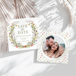 Rustikale Wildblume Save the Date Foto