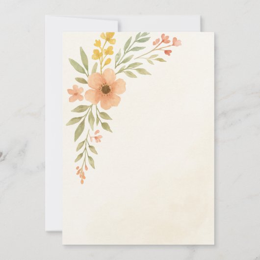 Rustikale Wildblume Save the Date Karte (Rückseite)