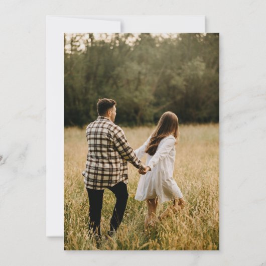 Rustikale Wildblume Schwarzes Foto Hochzeit Save The Date (Rückseite)