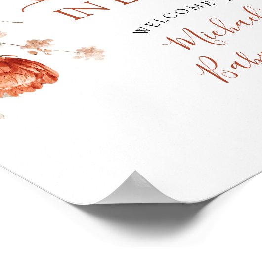 Rustikale Wildblume sinkt in Liebe Babydusche Will Poster (Ecke)