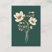 Rustikale Wildblume - Smaragdgrüne Details Begleitkarte (Rückseite)