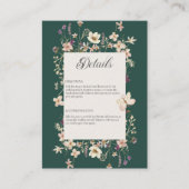 Rustikale Wildblume - Smaragdgrüne Details Begleitkarte (Vorderseite)