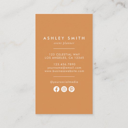 Rustikale Wildblume Social Media Visitenkarte (Rückseite)