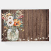Rustikale Wildblume-Stallholz-Hochzeit Gästebuch (Rückseite)