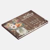 Rustikale Wildblume-Stallholz-Hochzeit Gästebuch (Ecke)