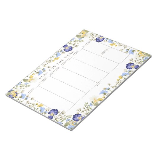 Rustikale Wildblume Tearawy Weekly Planner Notizblock (angewinkelt)