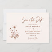 Rustikale Wildblume Terracotta Boho Foto Wedding Save The Date (Vorderseite)