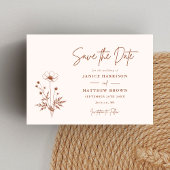 Rustikale Wildblume Terracotta Boho Foto Wedding Save The Date