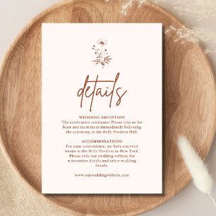Rustikale Wildblume Terracotta Boho Hochzeiten Det Begleitkarte
