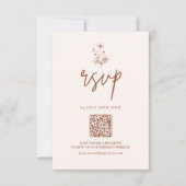 Rustikale Wildblume Terracotta Boho QR Code Weddin RSVP Karte (Vorderseite)