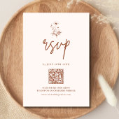Rustikale Wildblume Terracotta Boho QR Code Weddin RSVP Karte