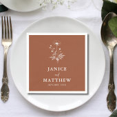 Rustikale Wildblume Terracotta Boho Wedding Serviette