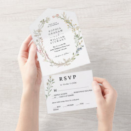 Rustikale Wildblume Thema Frühjahrsstimmung All In One Einladung