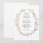 Rustikale Wildblume Thema Frühjahrsstimmung Einladung (Vorne/Hinten)