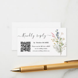 Rustikale Wildblume Thema Hochzeit Website Begleitkarte