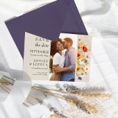 Rustikale Wildblume Vertikales Foto Blumenhochzeit Save The Date