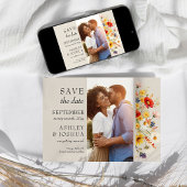 Rustikale Wildblume Vertikales Foto Blumenhochzeit Save The Date