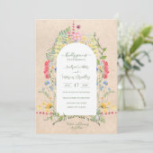 Rustikale Wildblume Wasserfarben Einladung (Stehend Vorderseite)