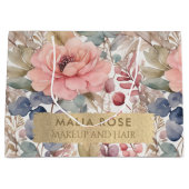 Rustikale Wildblume Wasserfarben Große Geschenktüte (Vorderseite)