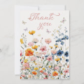 Rustikale Wildblume Wasserfarben Kinderdusche Einladung (Rückseite)