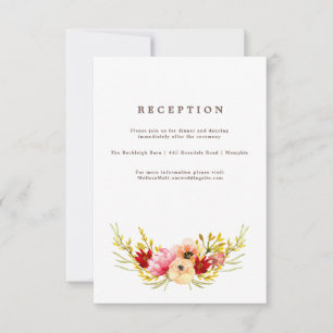 Rustikale Wildblume Watercolor Wreath Empfang Card Einladung