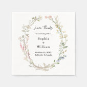 Rustikale Wildblume Watercolor Wreath Serviette (Vorderseite)