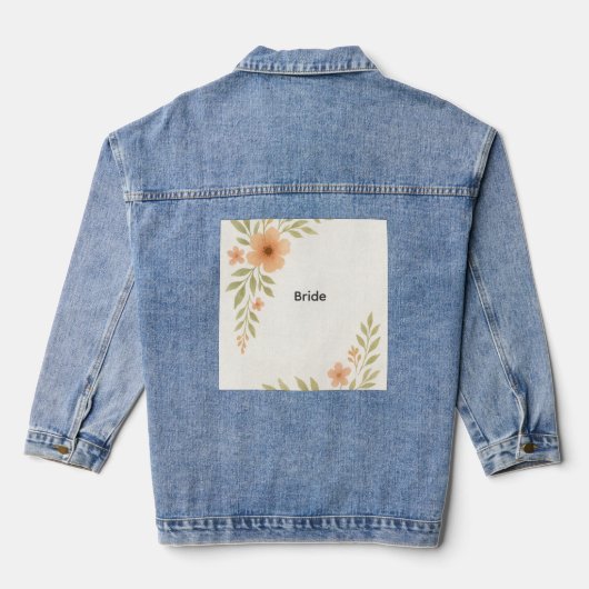 Rustikale Wildblume Wedding Denim Jacket Jeansjacke (Rückseite)