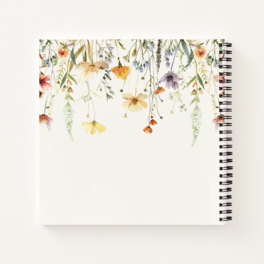 Rustikale Wildblume Wedding Gästebuch Notizblock (Rückseite)