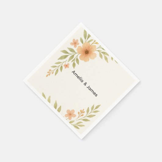 Rustikale Wildblume Wedding Napkin Serviette (Ecke)