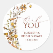 Rustikale Wildblume Wiese Brautparty Runder Aufkleber (Vorderseite)