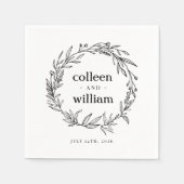 Rustikale Wildblume Wreath Folk Wedding Serviette (Vorderseite)