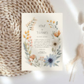 Rustikale Wildblume Wreath Garden Wedding Dankeskarte