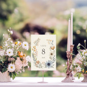 Rustikale Wildblume Wreath Garden Wedding Tischnummer
